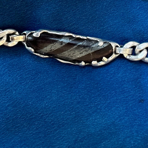 Sardonyx ID Bracelet in Silver