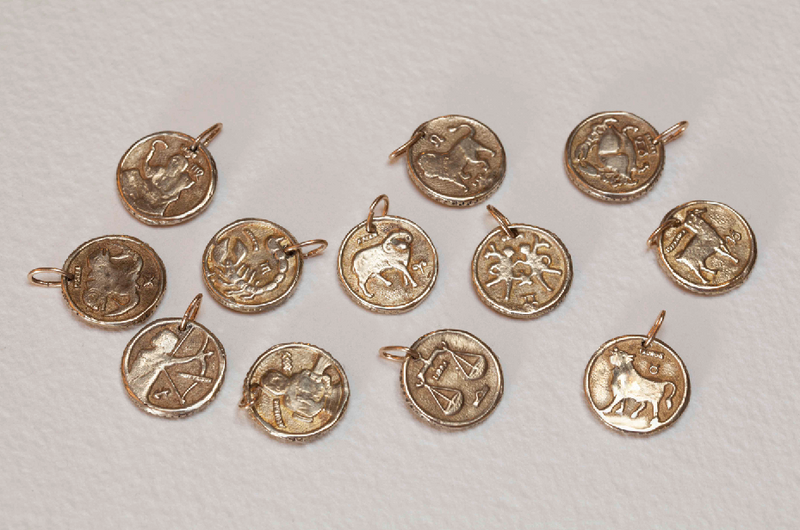 14k or 18k Gold Zodiac Coin Charm