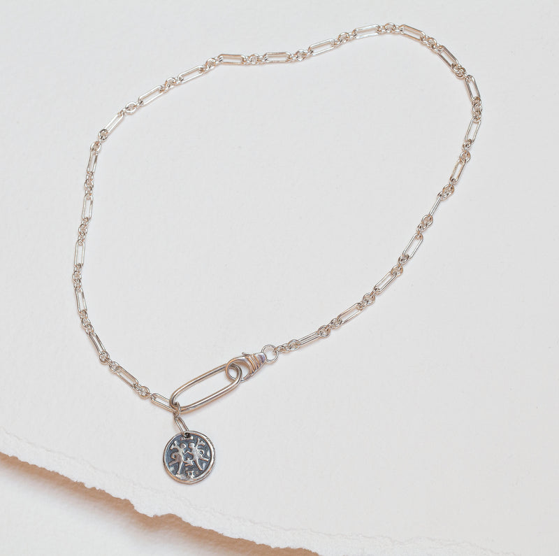 Watch chain neckalce silver